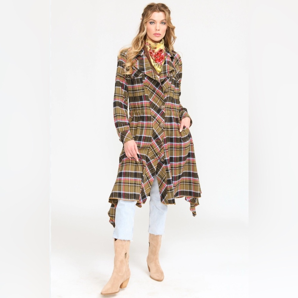 Aratta Coco Plaid Trench Coat
